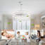  Ventilateur de plafond 24 po blanc avec lumière DEL à intensité variable 3 couleurs, moteur CC silencieux à 6 vitesses, application et télécommande pour chambre à coucher-1124976824