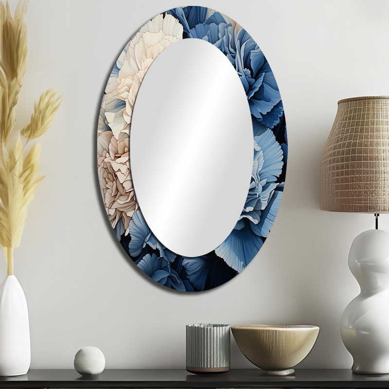 Miroir mural blanc et blanc avec œillets Arrangement VI, 36 po x 24 po