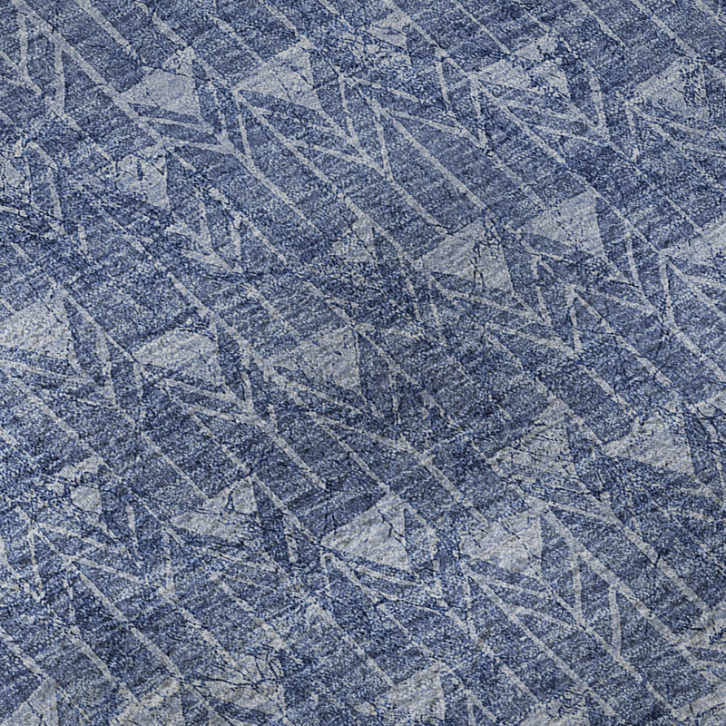 Premium Machine Washable Cerrito AMF514 Navy Rug, Rectangle 2'6" x 3'10"