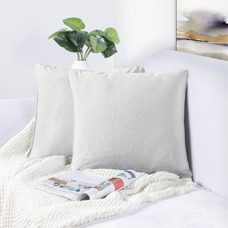 Cotton Pillow Cover, 18" H x 18" W, Ivory