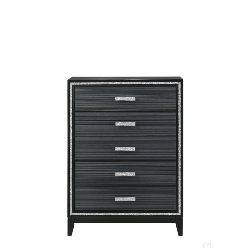 Commode au fini noir patiné, Noir