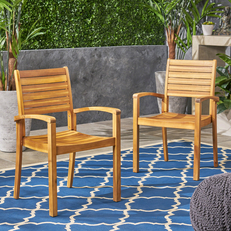 Chaise de patio Amini, Teck