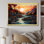 Coucher de soleil sur l'horizon coloré sur toile