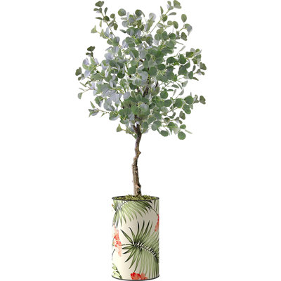 Faux Eucalyptus Plant in Plastic Planter