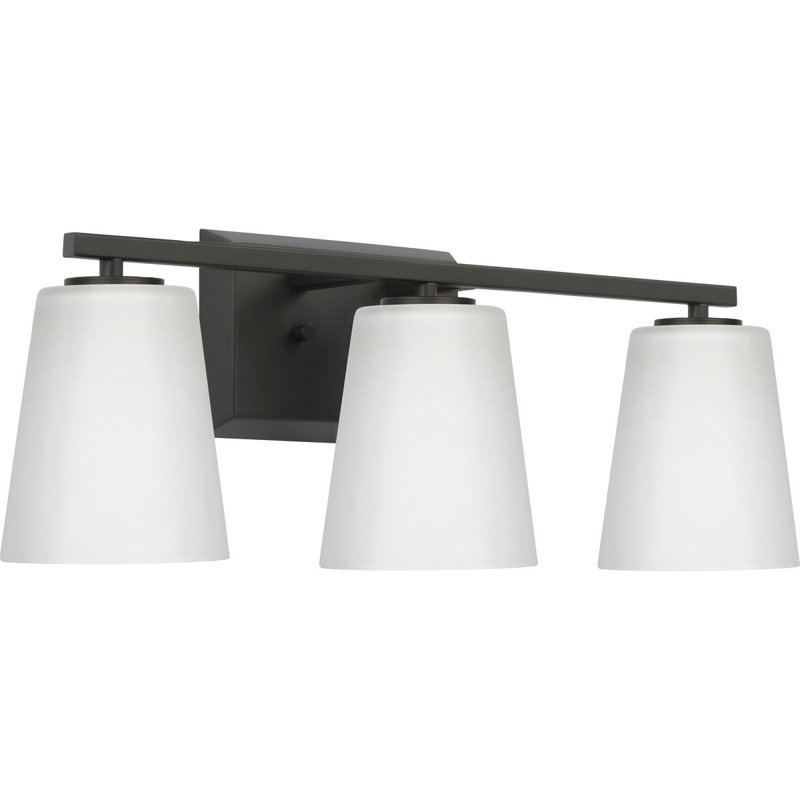 Éclairage pour meuble-lavabo à intensité variable 3 lumières Rozerin, Blanc, Noir mat