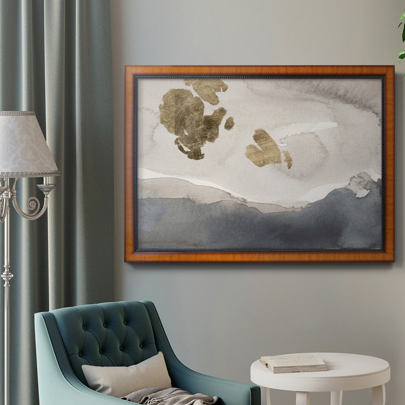 Aquarelle avec toile encadrée de qualité supérieure or IV - prête à être accrochée, H 24 po x l 36 po x P 2,5 po