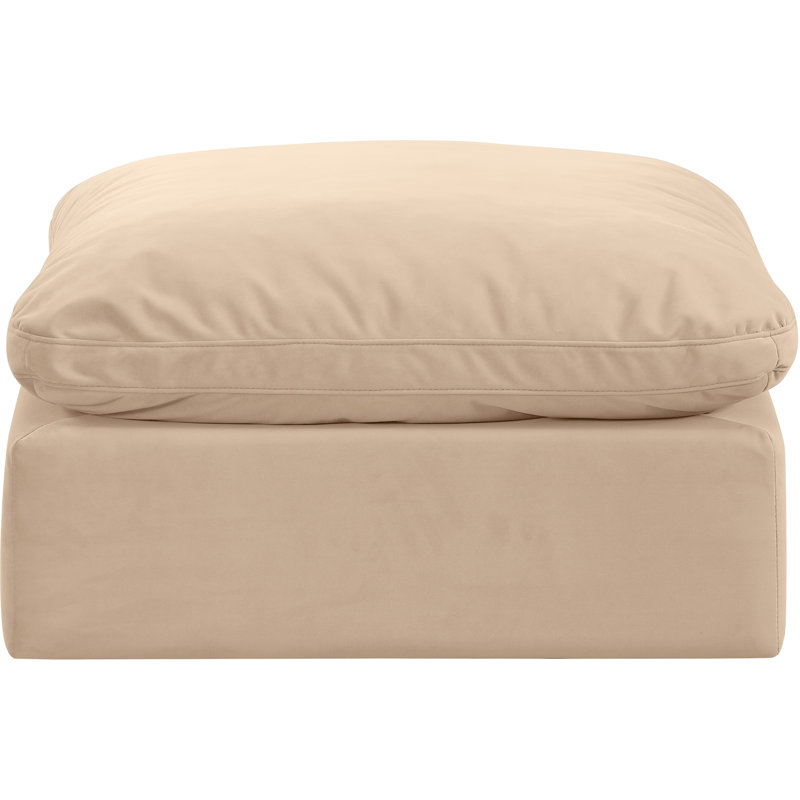 Itala Upholstered Modular Ottoman, Beige Velvet