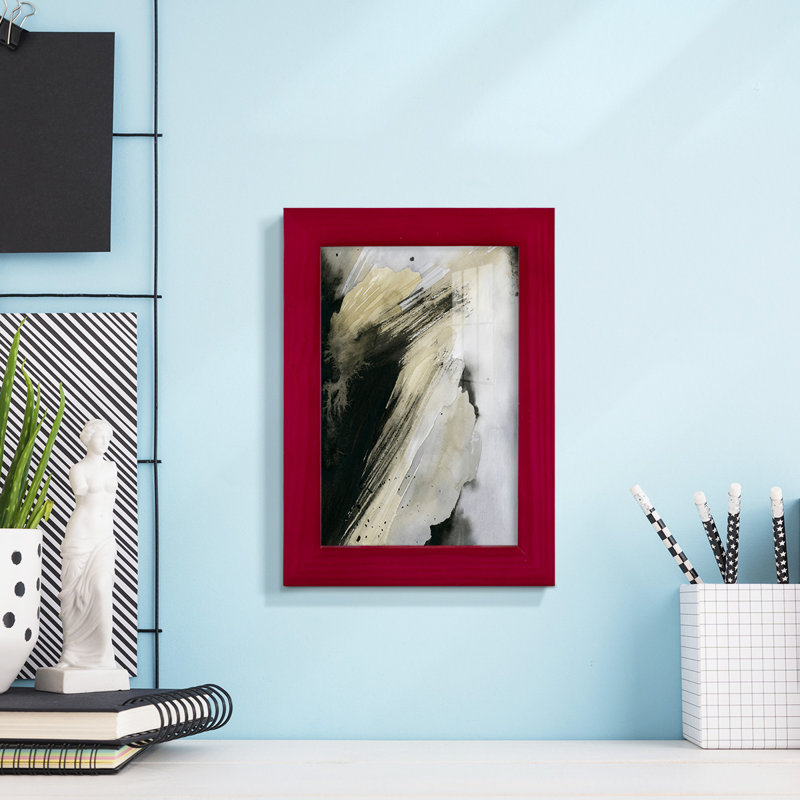 The Shore's Edge I -Framed Print W/Glass, Red Framed, 7" H x 5" W x 1" D