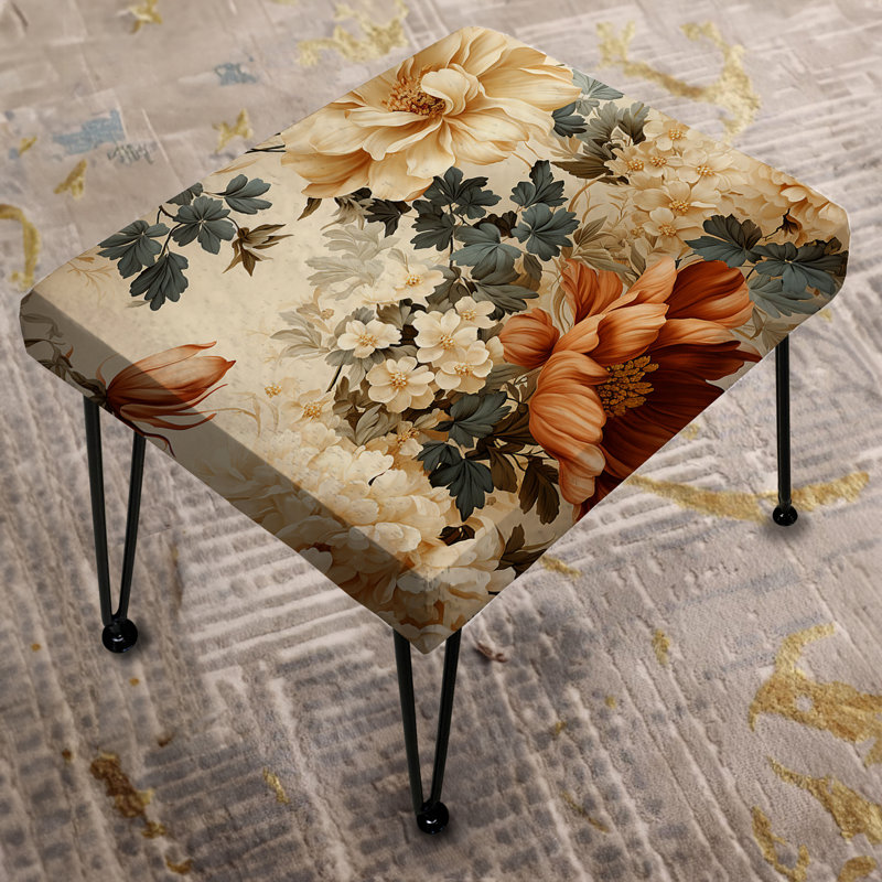 Rustic Brocade Elegance Victorian Pattern VI - Floral Rectangle Ottoman