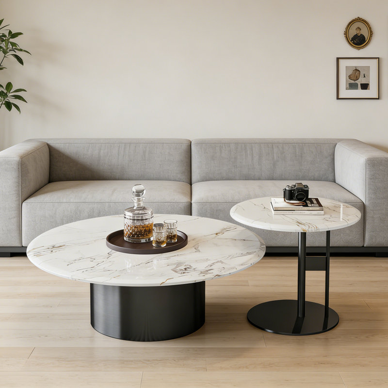 Table basse Schock, H 15,7 po x l 31,5 po x P 31,5 po, Blanc