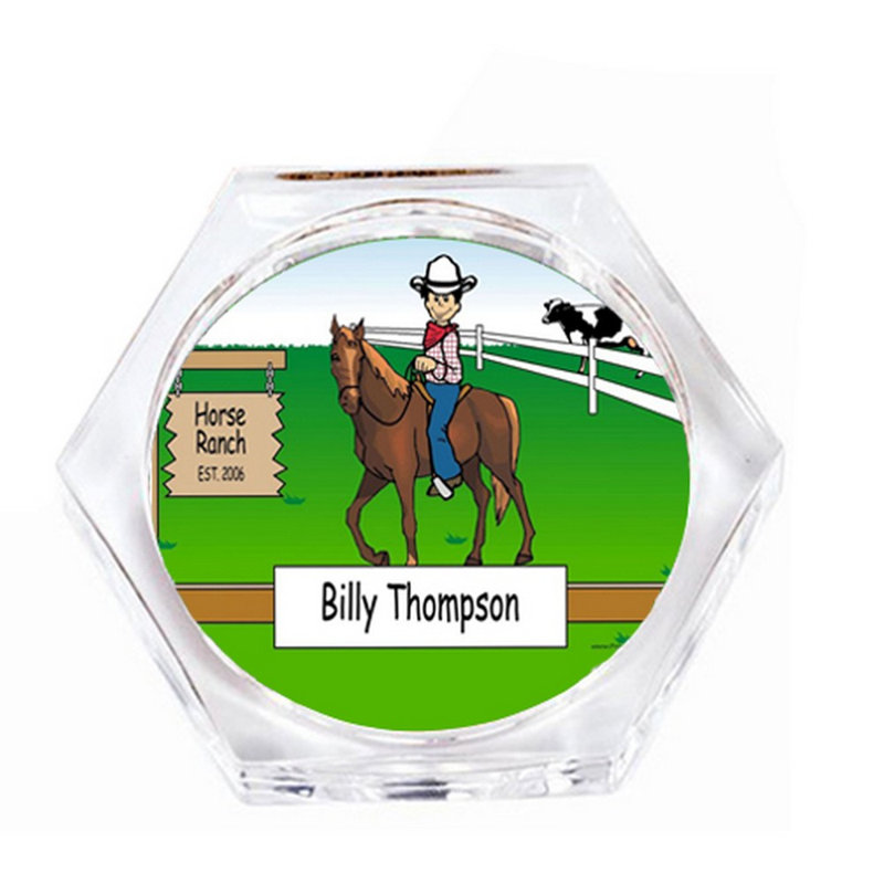 Ensemble de 4 sous-verres personnalisables Cowboy, Oui