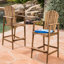Bois naturel teinté de 2 avec siège haut et dossier à lattes pour patio intérieur et extérieur à finition confortable