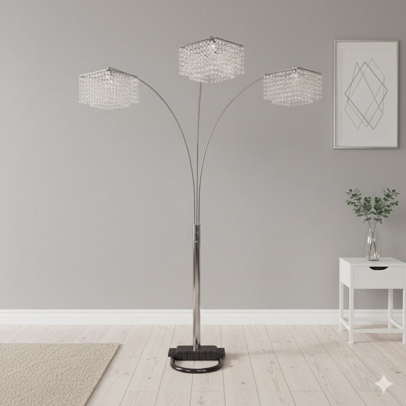 Lampe courbée de salon à arche de cristal de style moderne et luxueux 1Pc