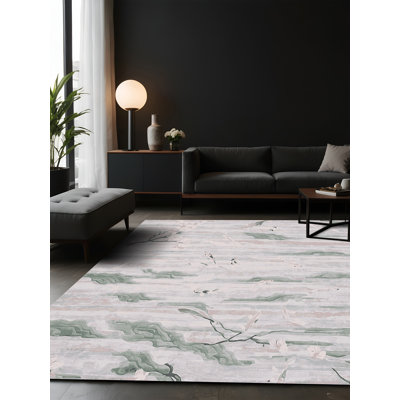 Tapis beige soyeux et moelleux