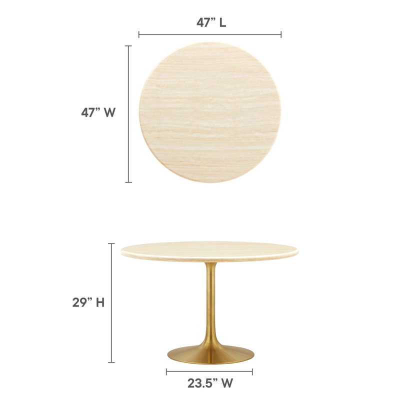 Modway Lippa Round, Gold, 29" H x 47" W x 47" D