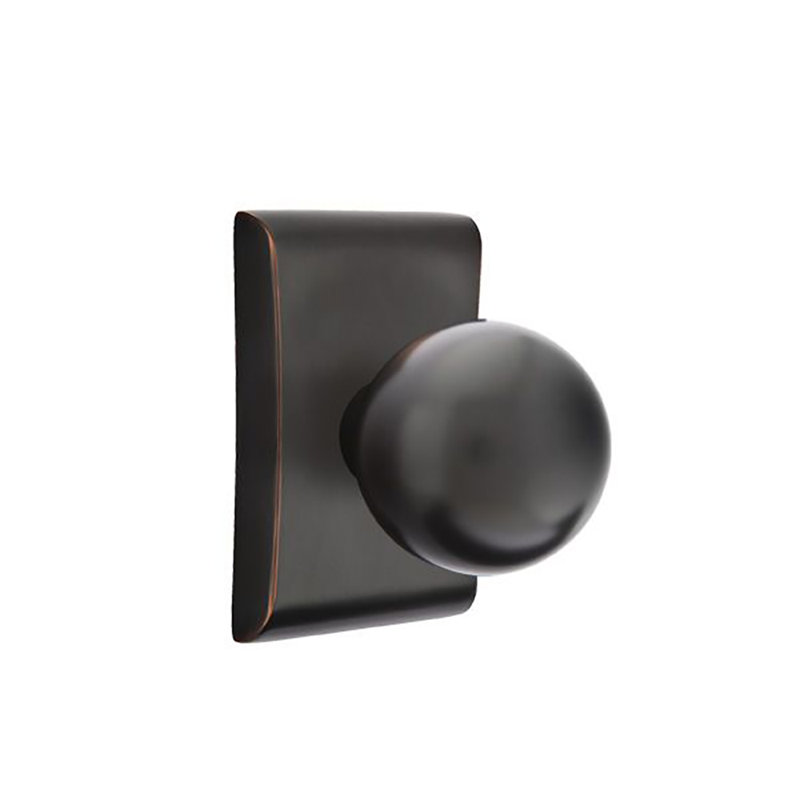 Ensemble de boutons d'intimité avec rosette et orbe Emtek, Bronze huilé