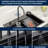 31 in. Drop-In Single Bowl Waterfall Sink Gunmetal Black 16 Gauge Stainless Steel Workstation Kitchen Sink with Flying Rain Faucet