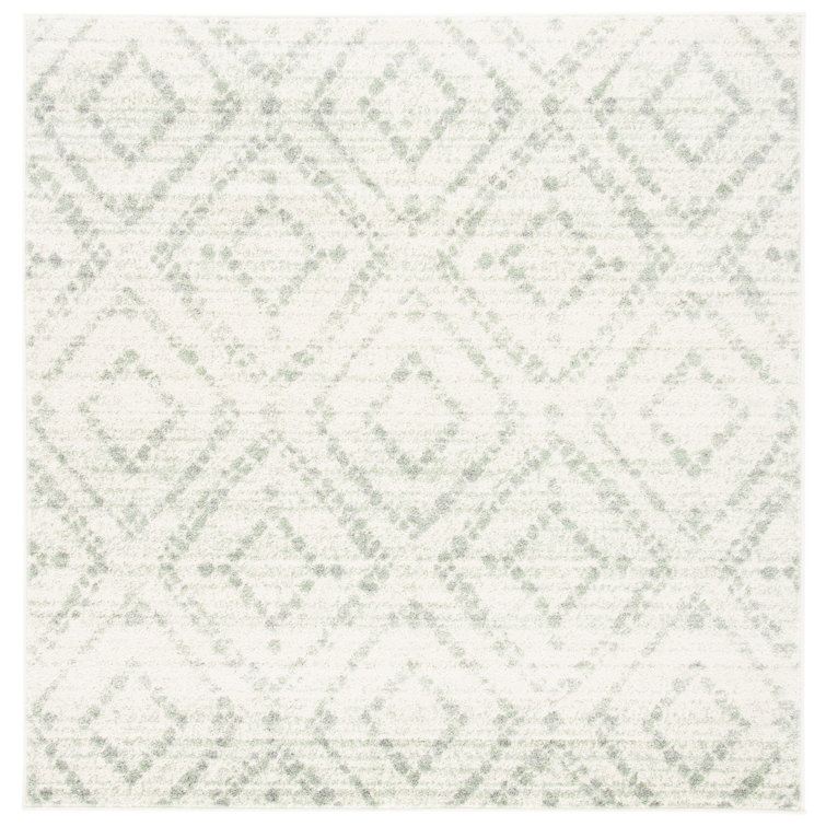 Almus Geometric Ivory/Green Area Rug