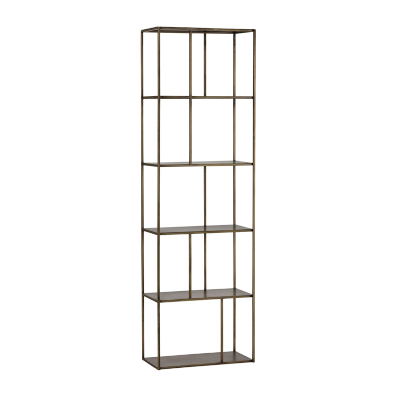 Mixt Etagere Bookcase, 77" H x 23.50" W x 12" D, Antique Brass