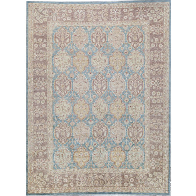 Tapis beige noué à la main de haute qualité