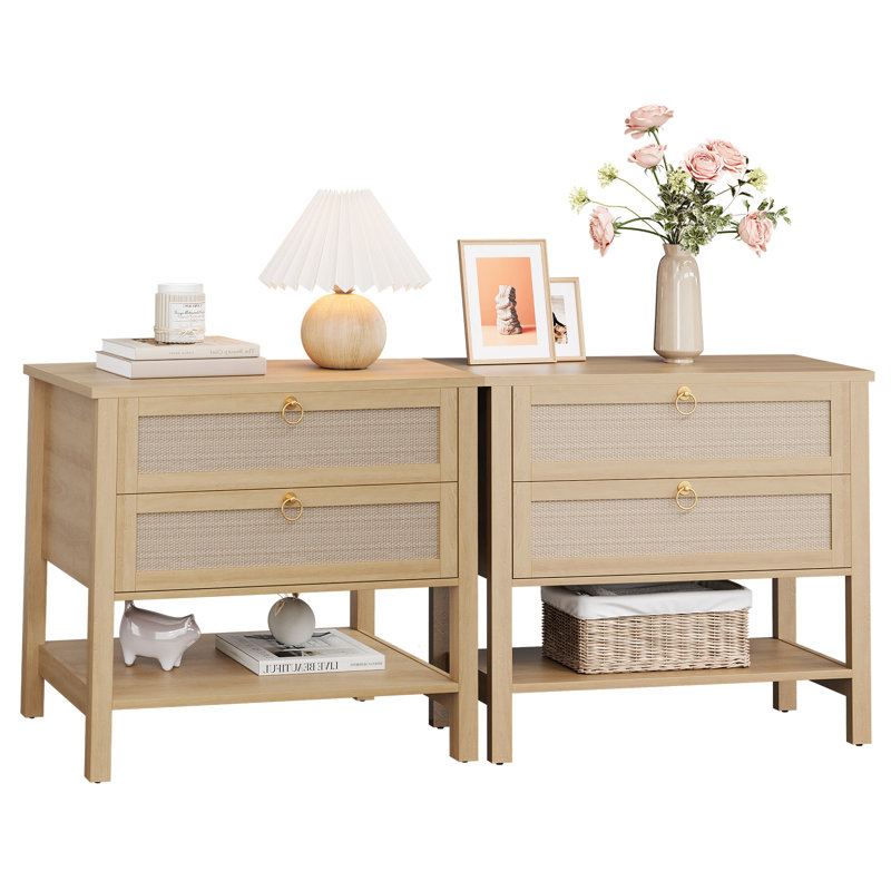 Ensemble de tables de chevet Modern Boho, Tan