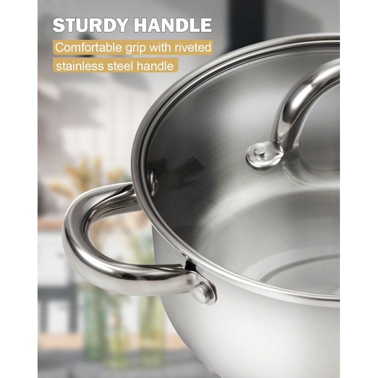 Cook N Home Stockpot with Lid, Basic Stainless Steel Soup Pot & Reviews