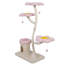 Arbre à chat en forme de fleur en rose et beige, avec une structure stable, des plateformes en fleurs, un lit moelleux pour des chats d'intérieur à tour à thème à plusieurs niveaux