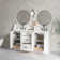 Ariel Kelly 66 Inch Double Rectangular Sink Bathroom Vanity With Carrara White Quartz Countertop In Grey
