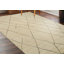Tapis traditionnel en laine noué à la main à motif treillis beige 9 pi x 12 pi Jade
