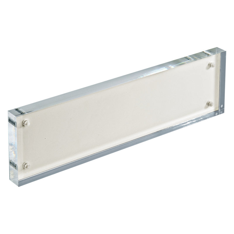 White Polished Acrylic Rectangular Tabletop Magnetic Frames