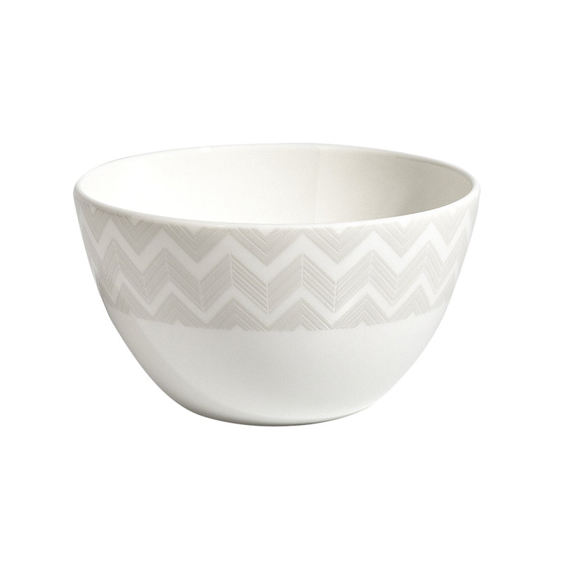 Missoni Rice Bowls ZIG ZAG Set Of 6  White Diam. 11.3" H 2.4 "