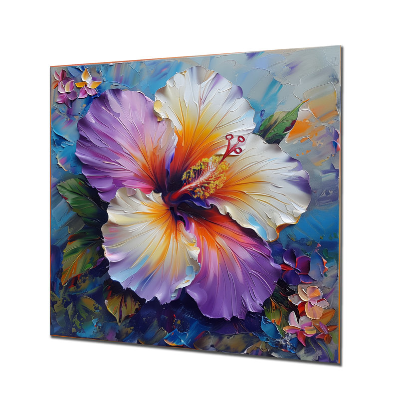 Hibiscus mauve - Hibiscus, Métal métal, H 16 po x l 16 po x P 1 po