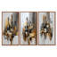 «Wine Cheese Glam Explosion - Gold Wine», art mural encadré 3 pièces-129076263-129076265