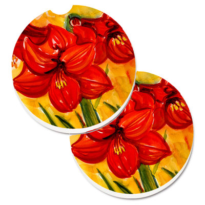 Ceramic Round 2 Piece Car Coaster Set