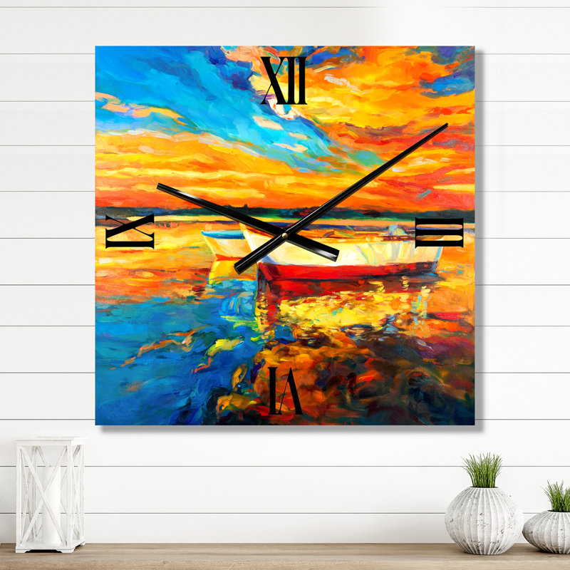 Horloge murale «Bateaux près de la jetée», Grand