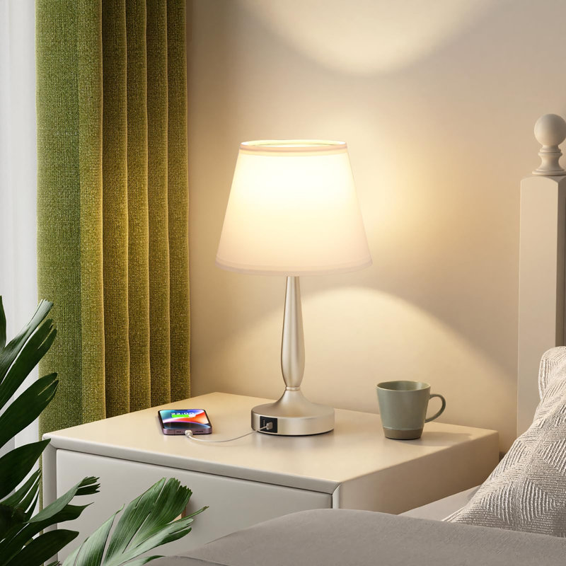 Lampe de table en métal USB, Blanc, Noir, noir, noir, noir