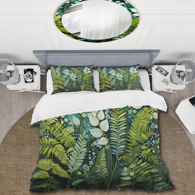 Ferns Plant Ethereal Whispers II - Ferns Duvet Cover Set