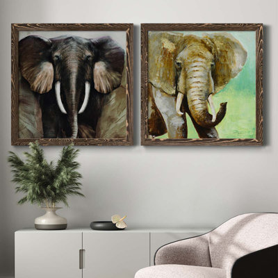 Majestic Encounter - Ensemble de 2 peintures sur toile encadrées