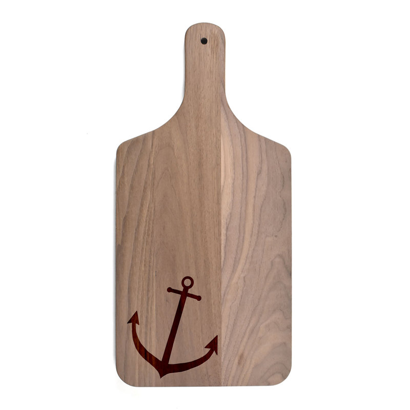 Walnut Wood Paddle Cutting Board with Engraved Design