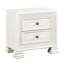 2 tables de chevet en bois avec extérieur blanc perle pour le fond de tiroir de placage de décor de chambre à coucher