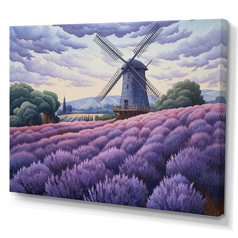 Lavender Mills I, reproduction d'art sur toile, H 34 po x l 44 po x P 1,5 po, Toile tendue