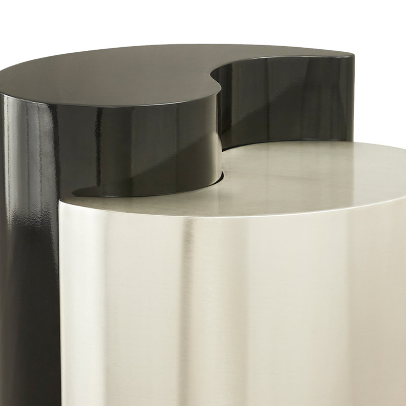 Table basse Addington, Noir et argent