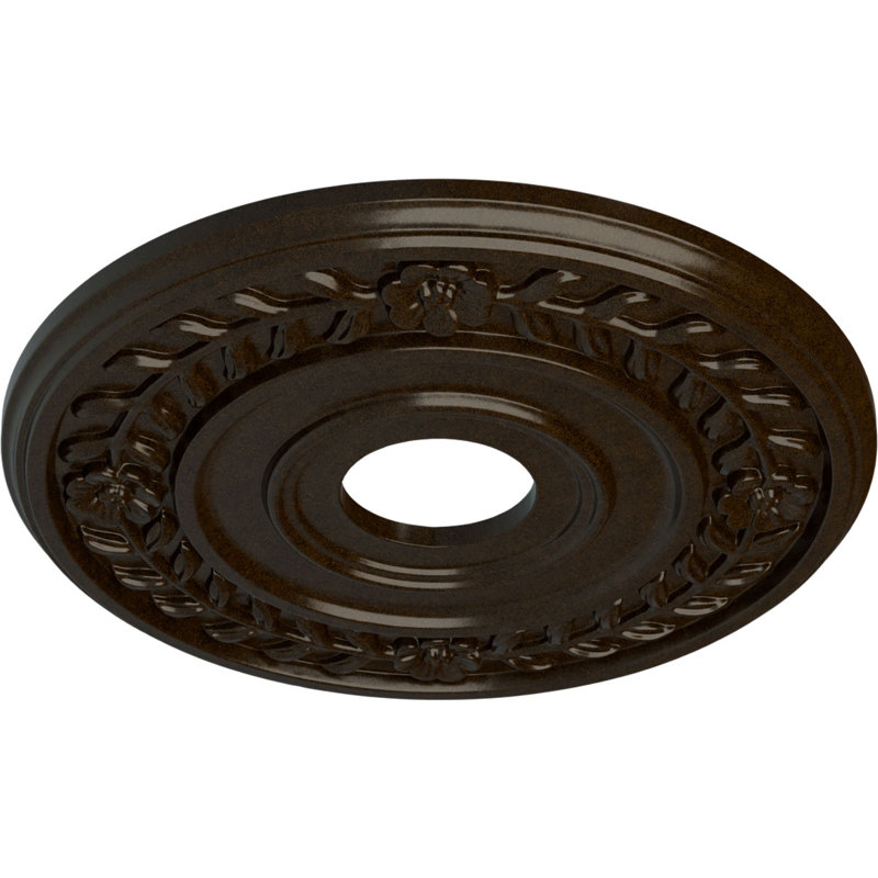 Couronne H 16,25 po x l 16,25 po x P 1 po médaillon de plafond, Bronze