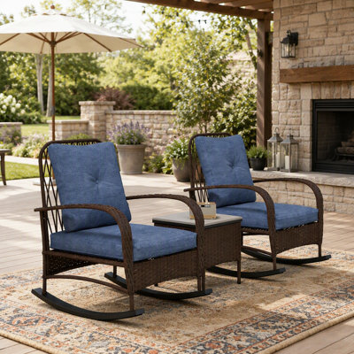 Bistro Set,Balcony Furniture Set,3 Piece Wicker Patio Furniture Set