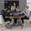 8-Player Foldable Rounded Poker/Casino Game Table with Cushioned Rail