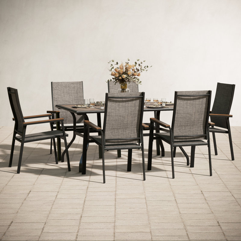 Leonard 6 - Person Patio Dining Set with Rectangular Table