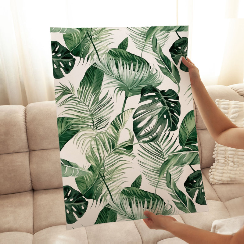 «Botanical Tropical Leaves», reproduction d'art tropicale sans cadre, H 36 po x l 24 po