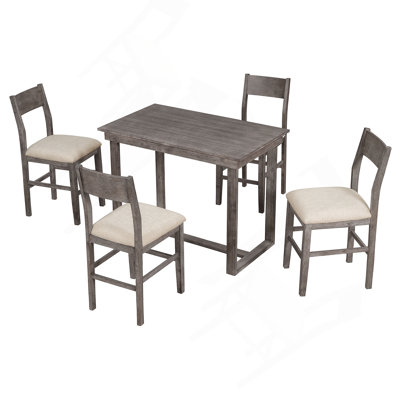 Counter Height 5-Piece Dining Table Set With Dining Table And 4 Dining Chairs