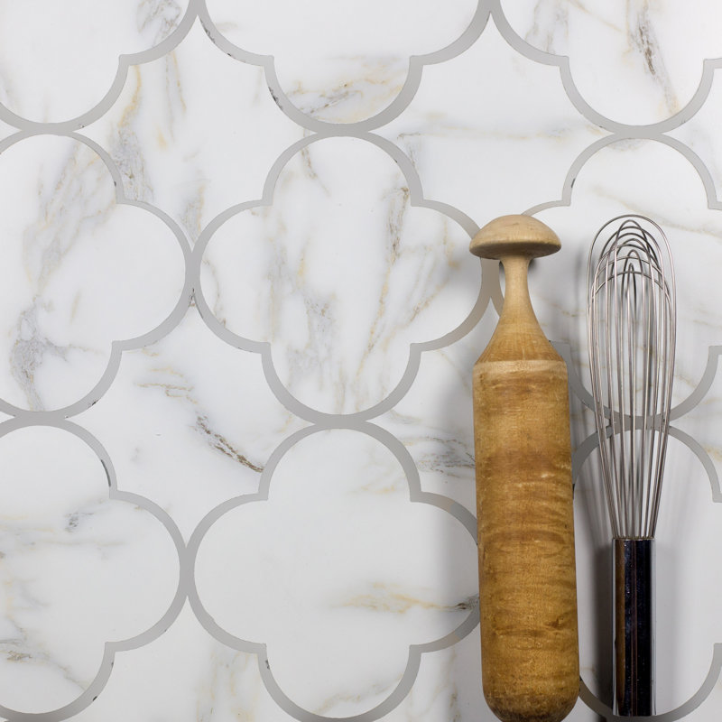 Tuscan Design 6" x 6" Glass Mosaic Wall Tile, Cement Blue/Tan