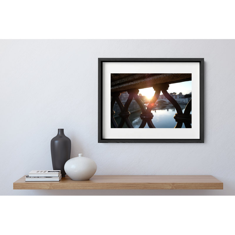 Bridging The Gap Print by Joseph Regan, 14" H x 16" W x 0.75" D, Black